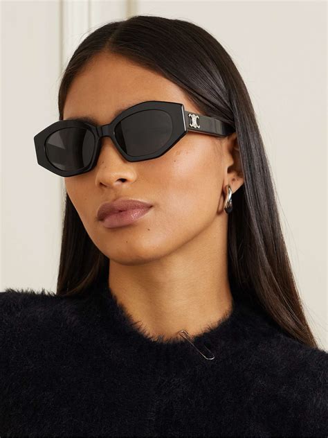 celine eyewear cat eye acetate sunglasses|celine 54mm cat eye sunglasses.